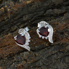 Isabel Red Stud Earrings with Elegant Design
