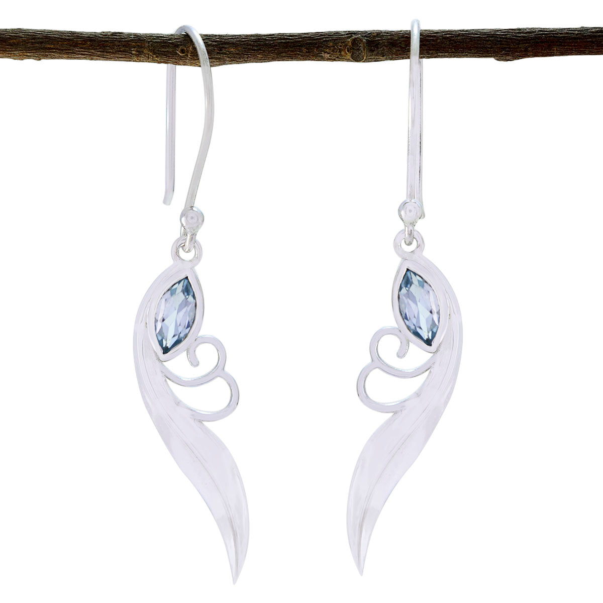 Ivana Blue Solitaire Earrings for Chic Style Blue Topaz Blue Dangle