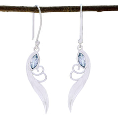 Ivana Blue Solitaire Earrings for Chic Style Blue Topaz Blue Dangle