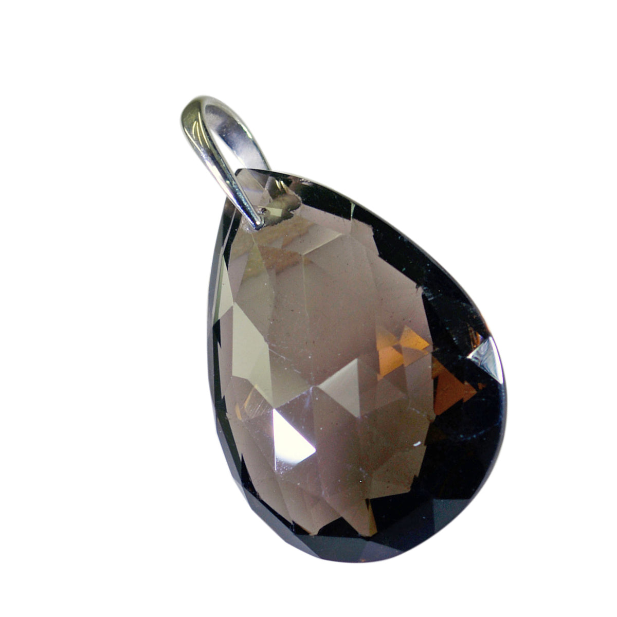 Laura Brown Teardrop Pendant - Elegant Faceted Gemstone