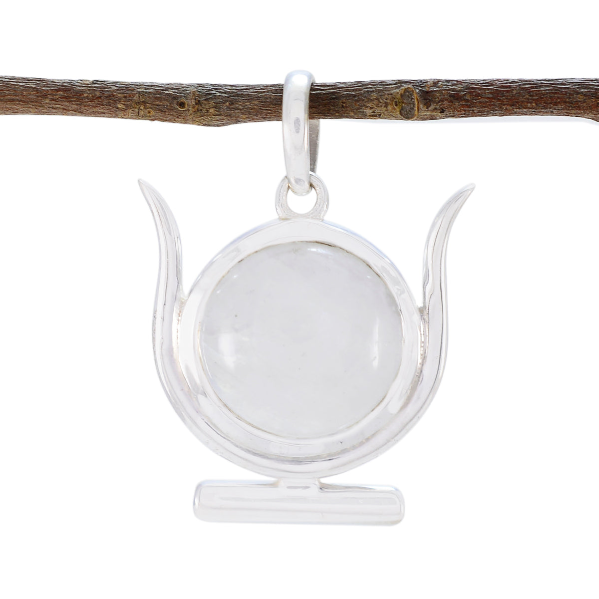 Lili White Cocktail Dainty Pendant Rainbow Moonstone White White