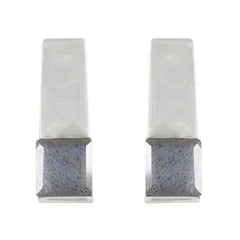 Lily Grey Solitaire Stud Earrings for Everyday Glam Labradorite Gray Stud