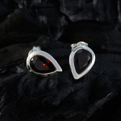 Lucia Red Solitaire Earrings for Everyday Glam
