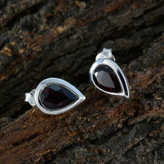 Lucia Red Solitaire Earrings for Everyday Glam