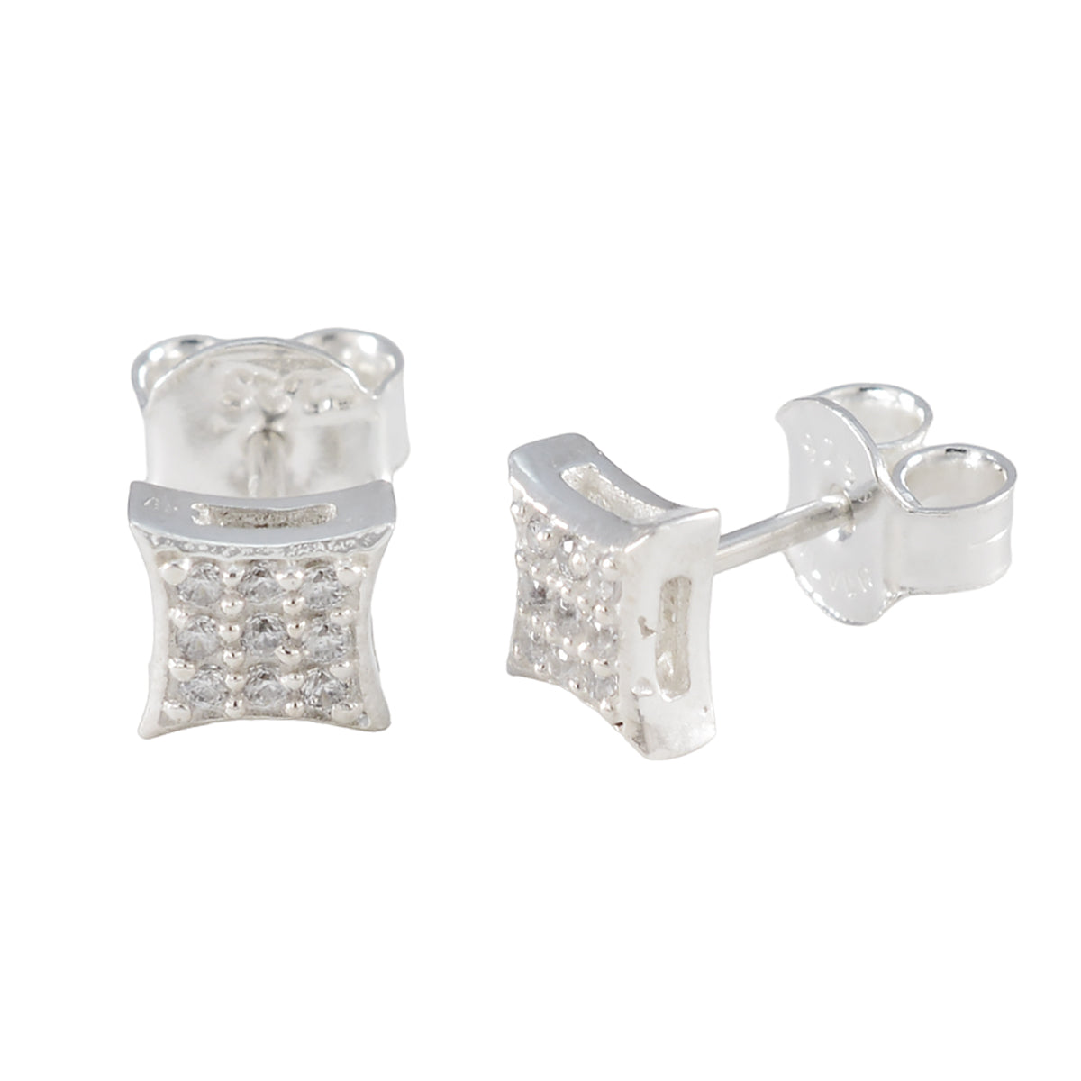 Lucia White Stud Earrings for Everyday Glam