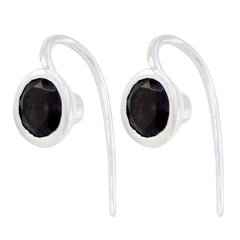 Luisa Brown Solitaire Earrings - Elegant Everyday Wear Smoky Quartz Brown Dangle
