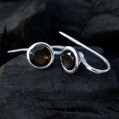 Luisa Brown Solitaire Earrings - Elegant Everyday Wear