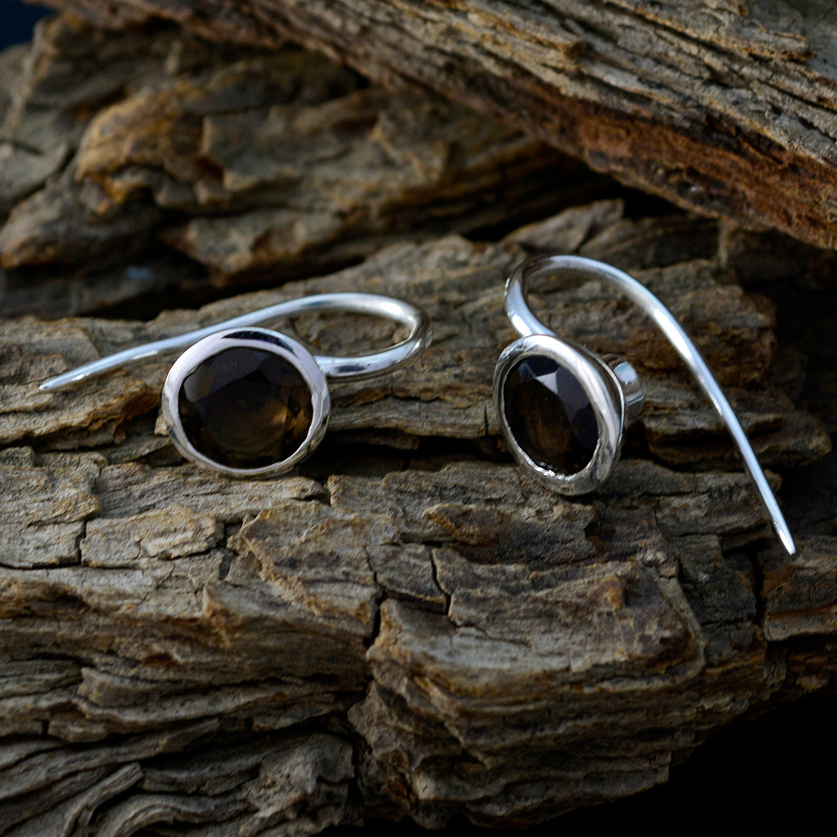 Luisa Brown Solitaire Earrings - Elegant Everyday Wear