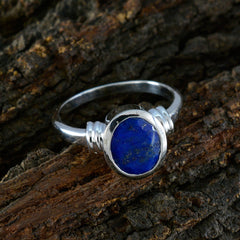 Natalie Luxury Blue Solitaire Ring with Sterling Silver