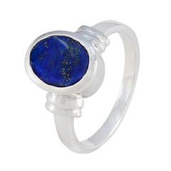 Natalie Luxury Blue Solitaire Ring with Sterling Silver