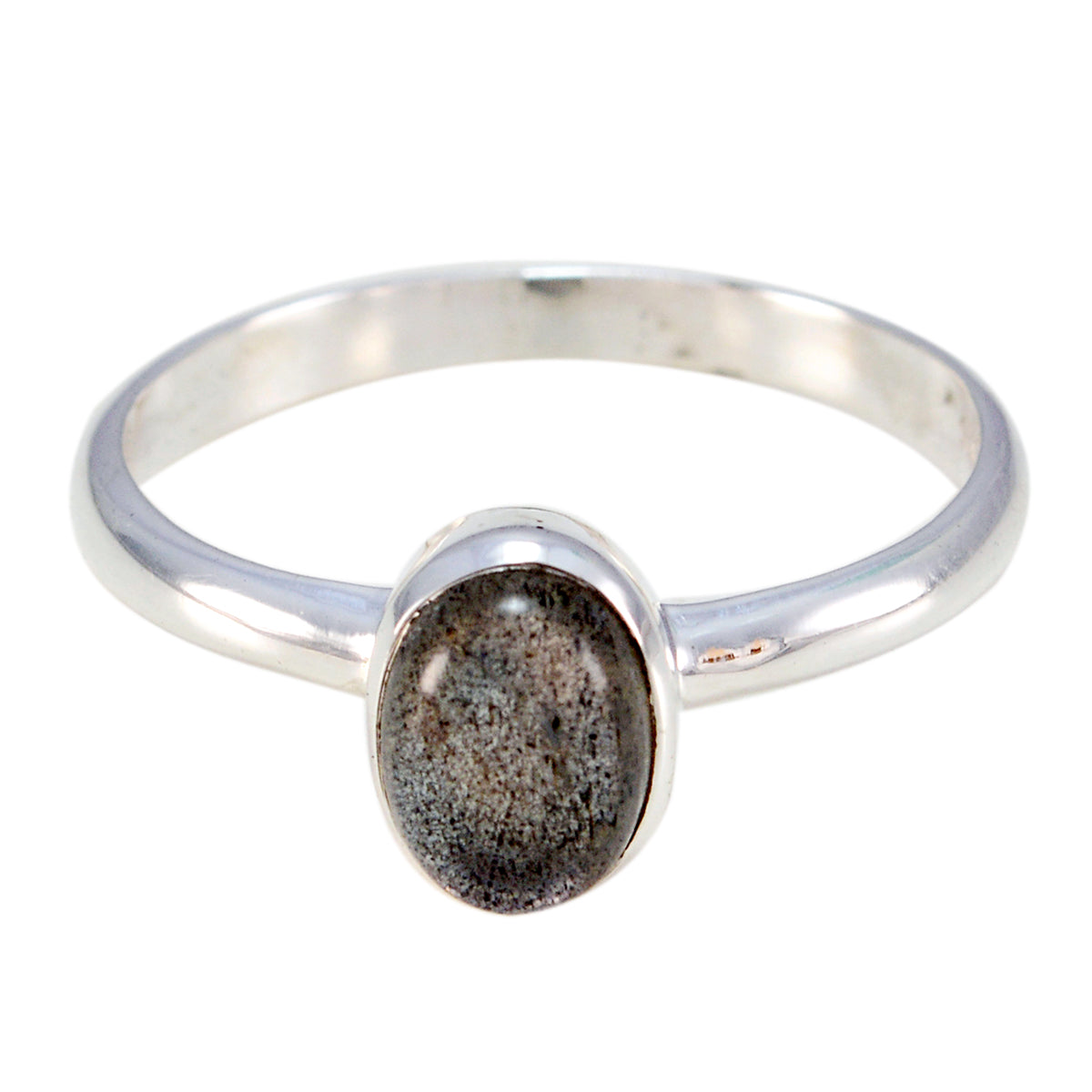 Meera Grey Solitaire Ring with Oval Gemstone