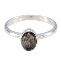 Meera Grey Solitaire Ring with Oval Gemstone