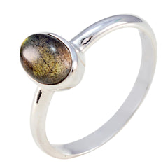Meera Grey Solitaire Ring with Oval Gemstone