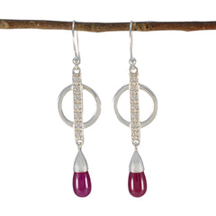 Mei Red Dangle Earrings for Everyday Glam Ruby CZ Red Dangle