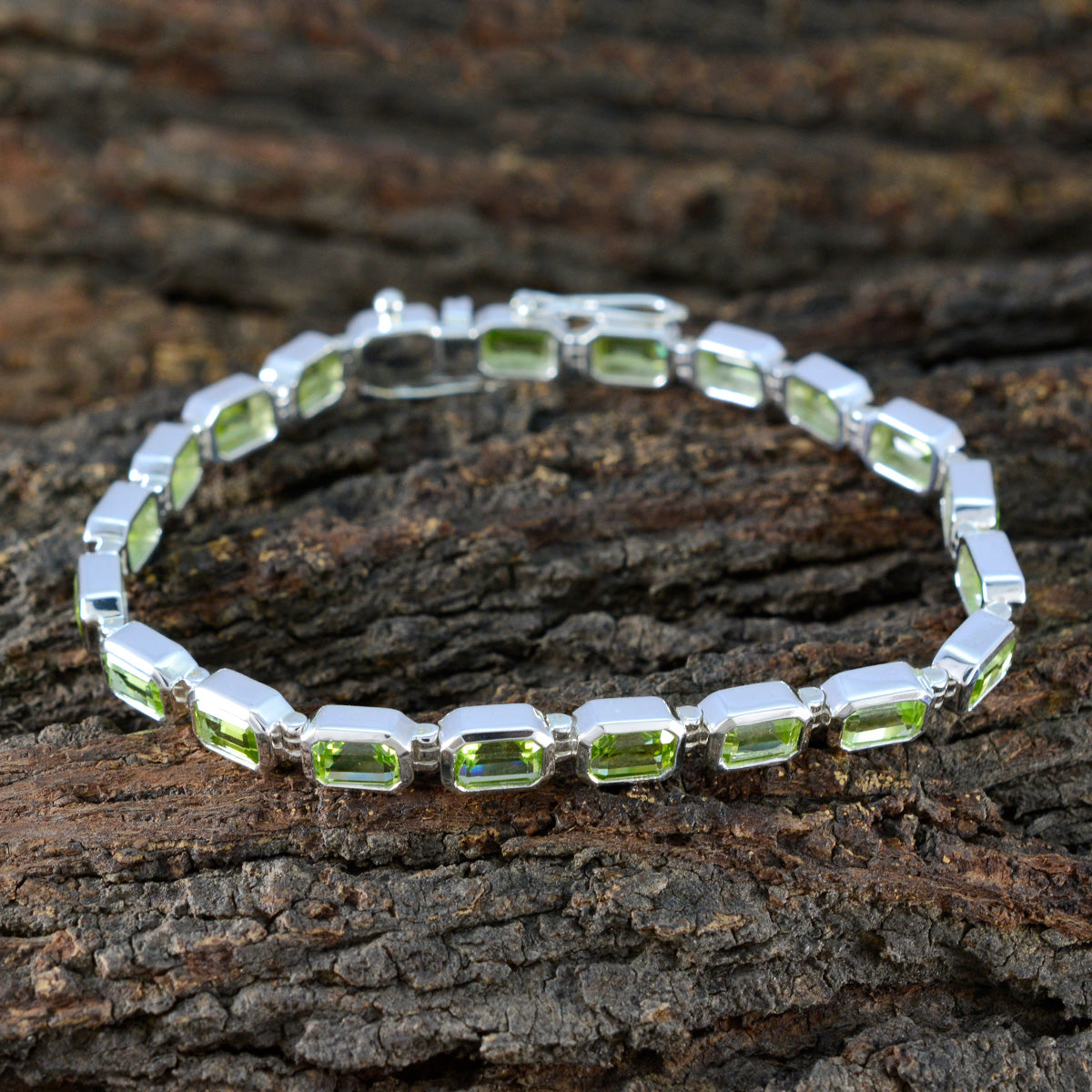 Nella Minimal Green Tennis Bracelet for Everyday Wear