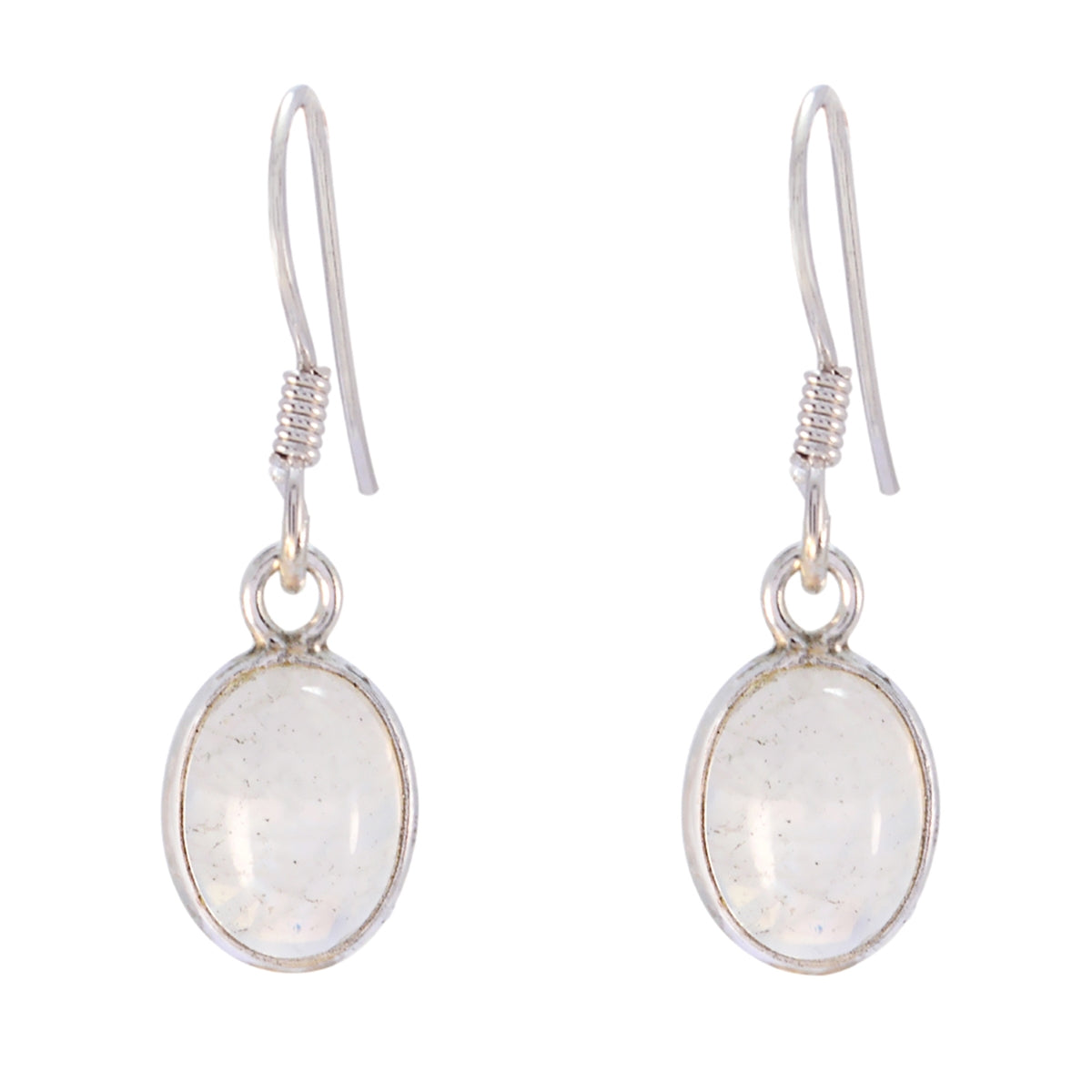 Hana Minimalist Dangle Earrings for Everyday Glam Rainbow Moonstone White Dangle