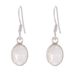 Hana Minimalist Dangle Earrings for Everyday Glam Rainbow Moonstone White Dangle
