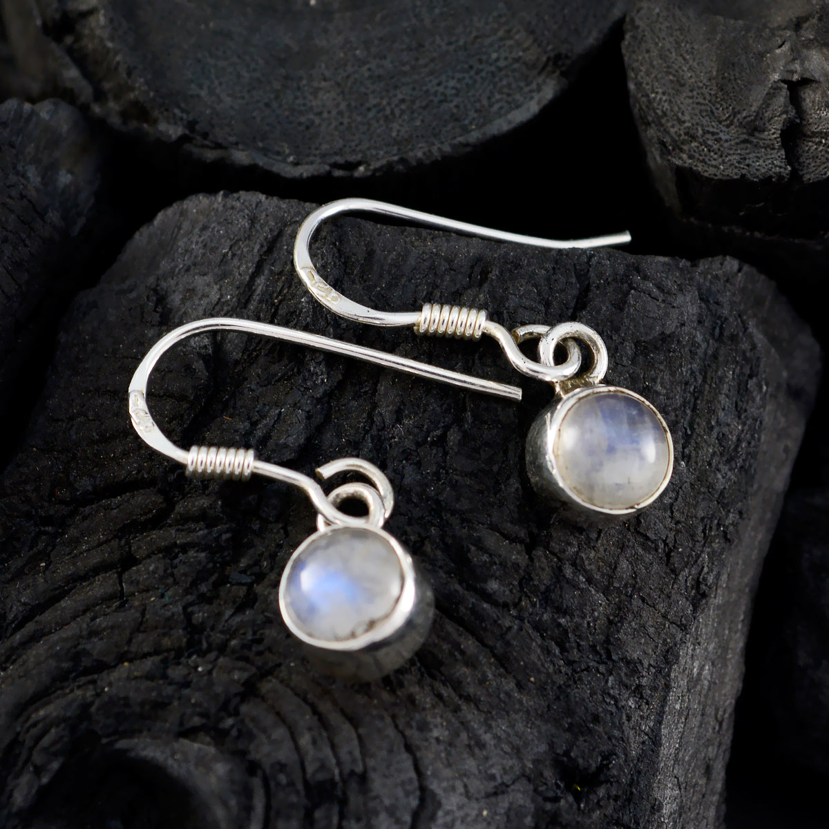 Gabriela Minimalist Dangle Earrings with Gemstone Accent