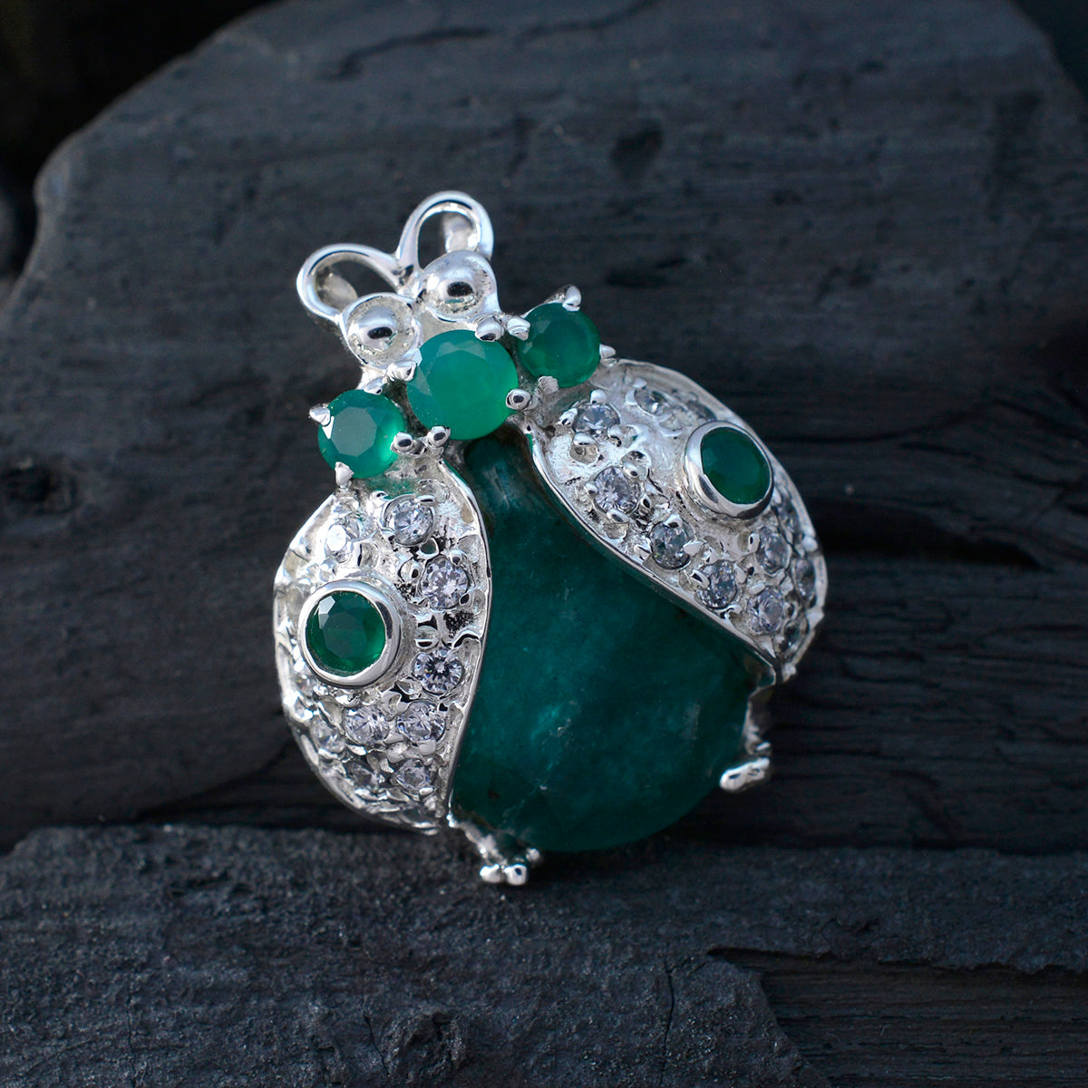 Pauline Modern Featherlight Pendant with Gemstone Accents