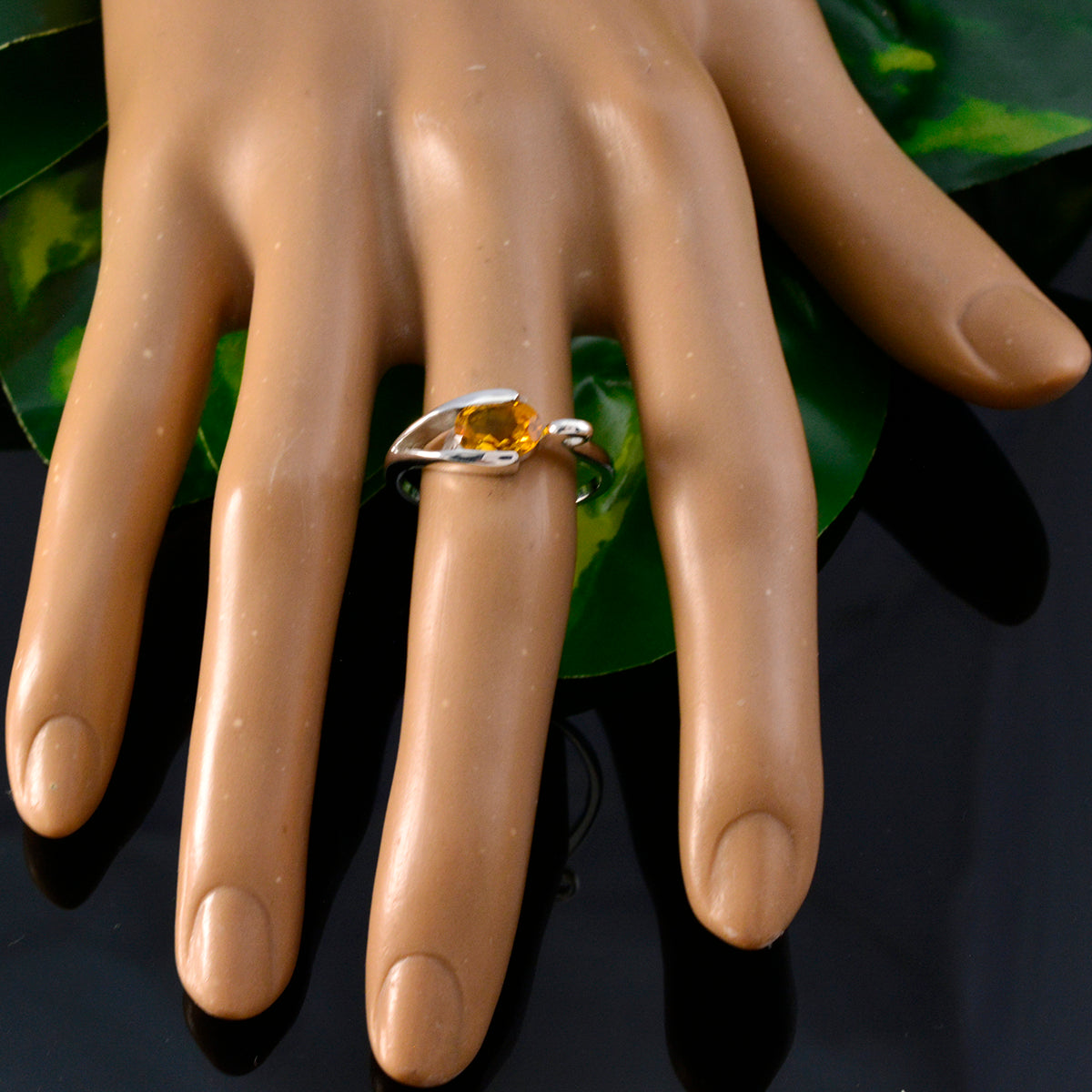 Savannah Modern Yellow Solitaire Ring with Gemstone