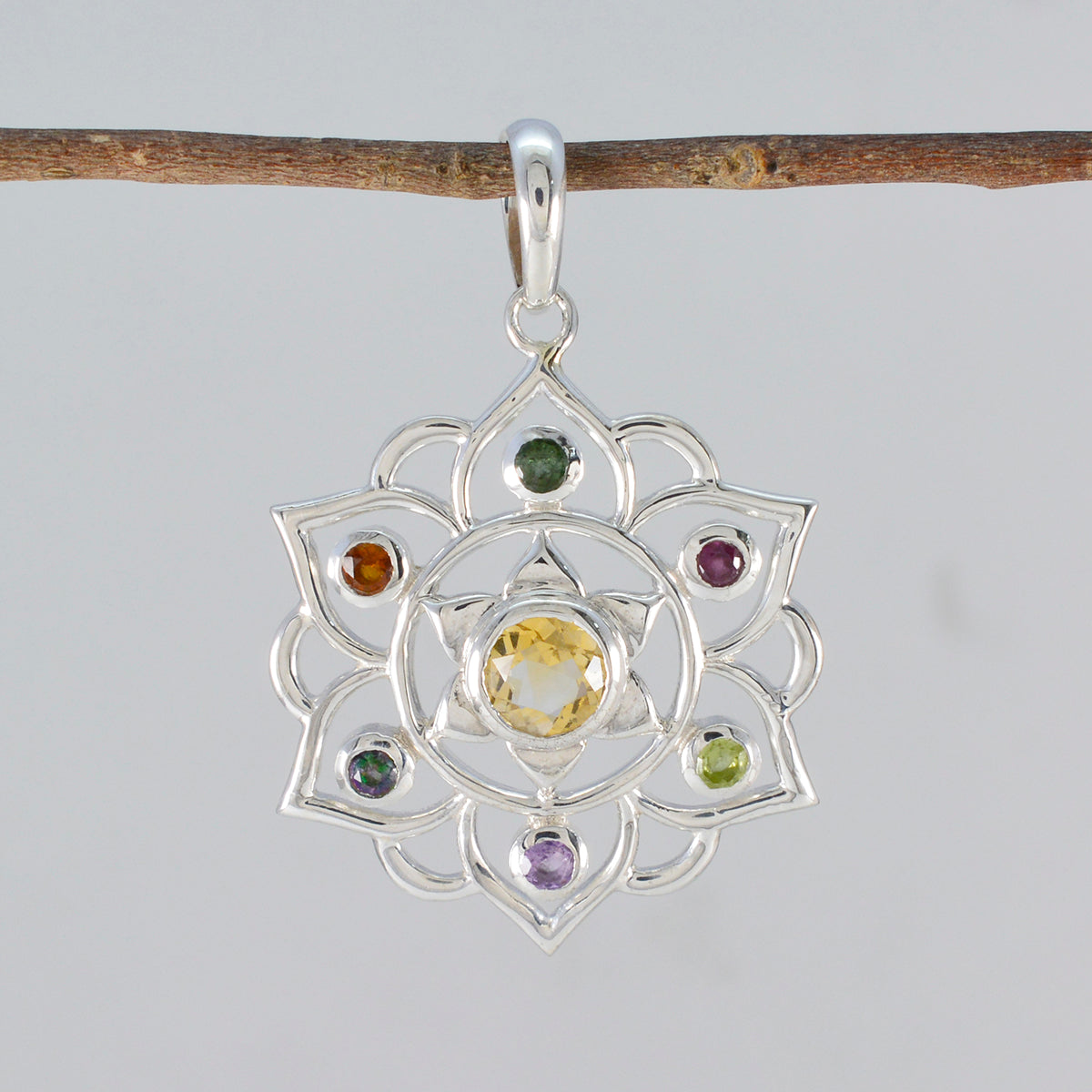 Sofia Multicolor Classic Pendant - Gemstone Charm