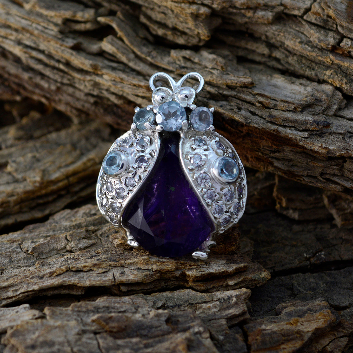 Penelope Multicolor Featherlight Pendant with Gemstones