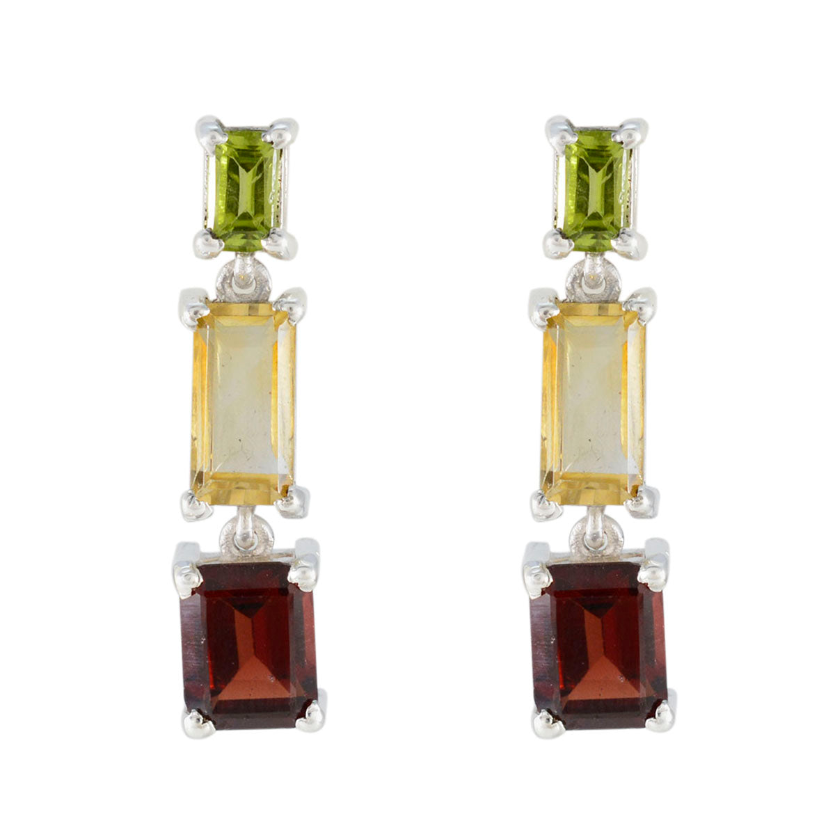 Sara Multicolor Gemstone Stud Earrings for Any Occasion Multi multicolor Stud