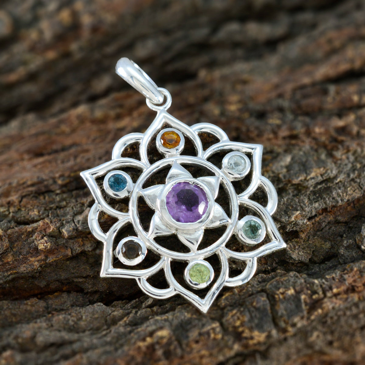 Riley Multicolor Pendant Necklace - Gemstone Charm