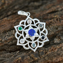 Tereza Multicolor Rope Wire Pendant with Gemstones