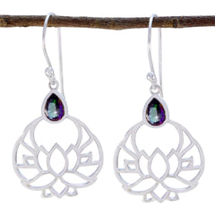 Cecilia Multicolor Solitaire Dangle Earrings Mystic Quartz multicolor Dangle