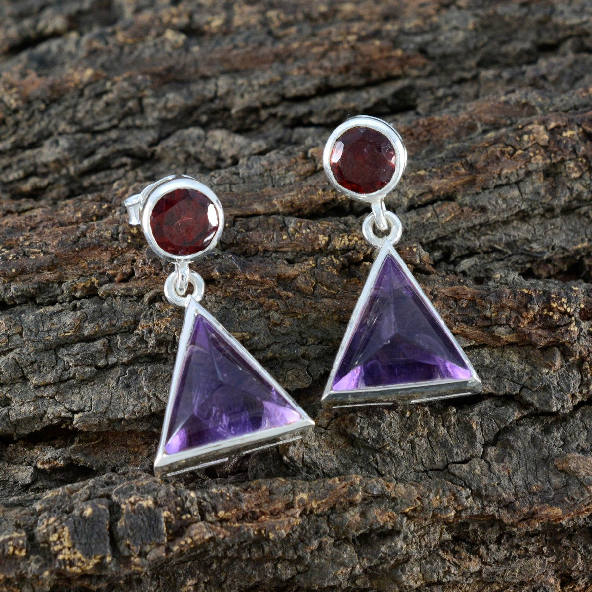 Maria Multicolor Stud Earrings - Trendy Gemstone Style
