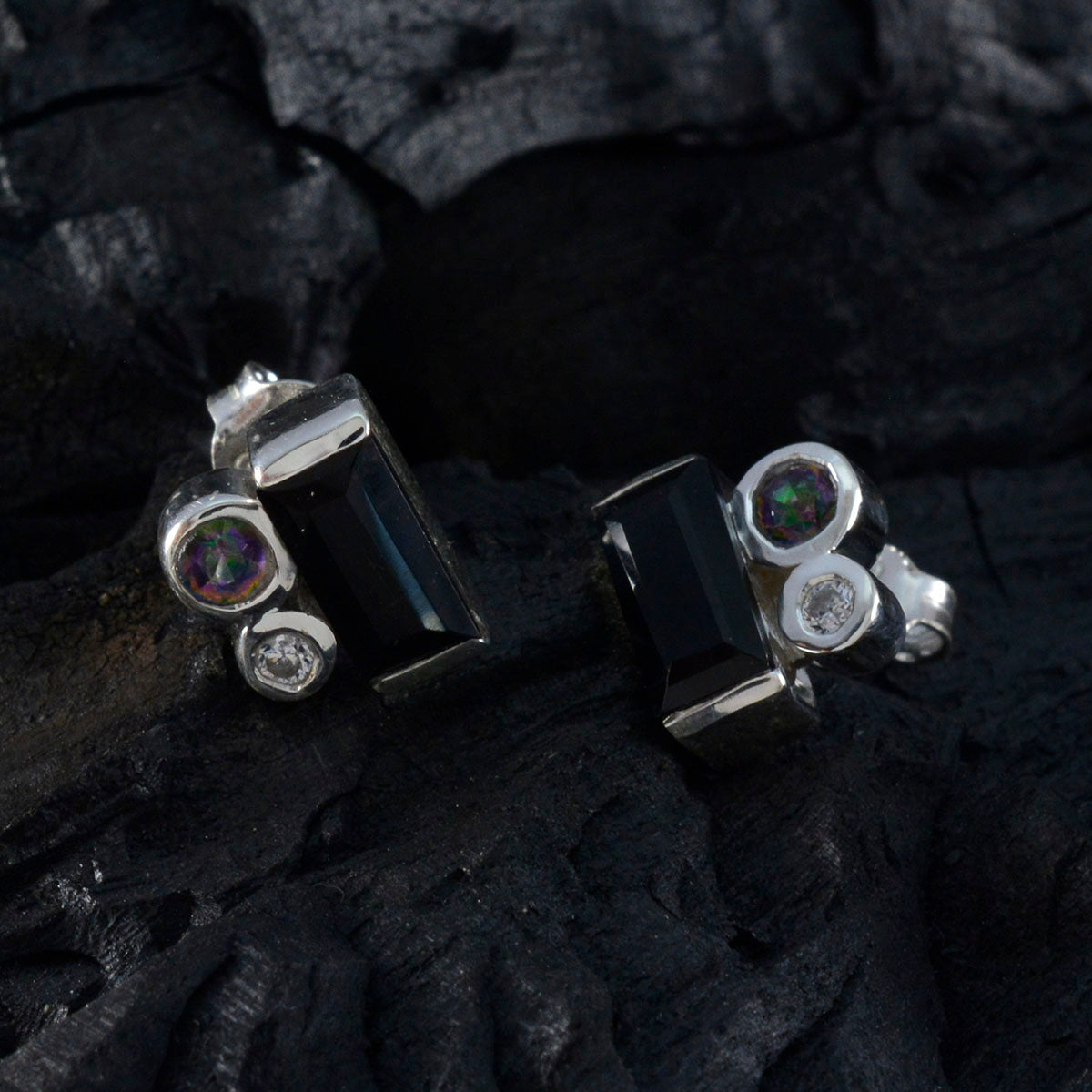 Nayara Multicolor Trilogy Stud Earrings for Stylish Looks