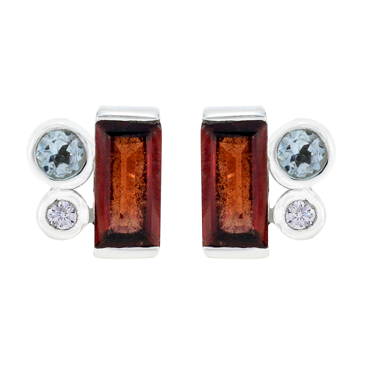 Micaela Multicolor Trilogy Stud Earrings for Stylish Vibes Multi multicolor Stud