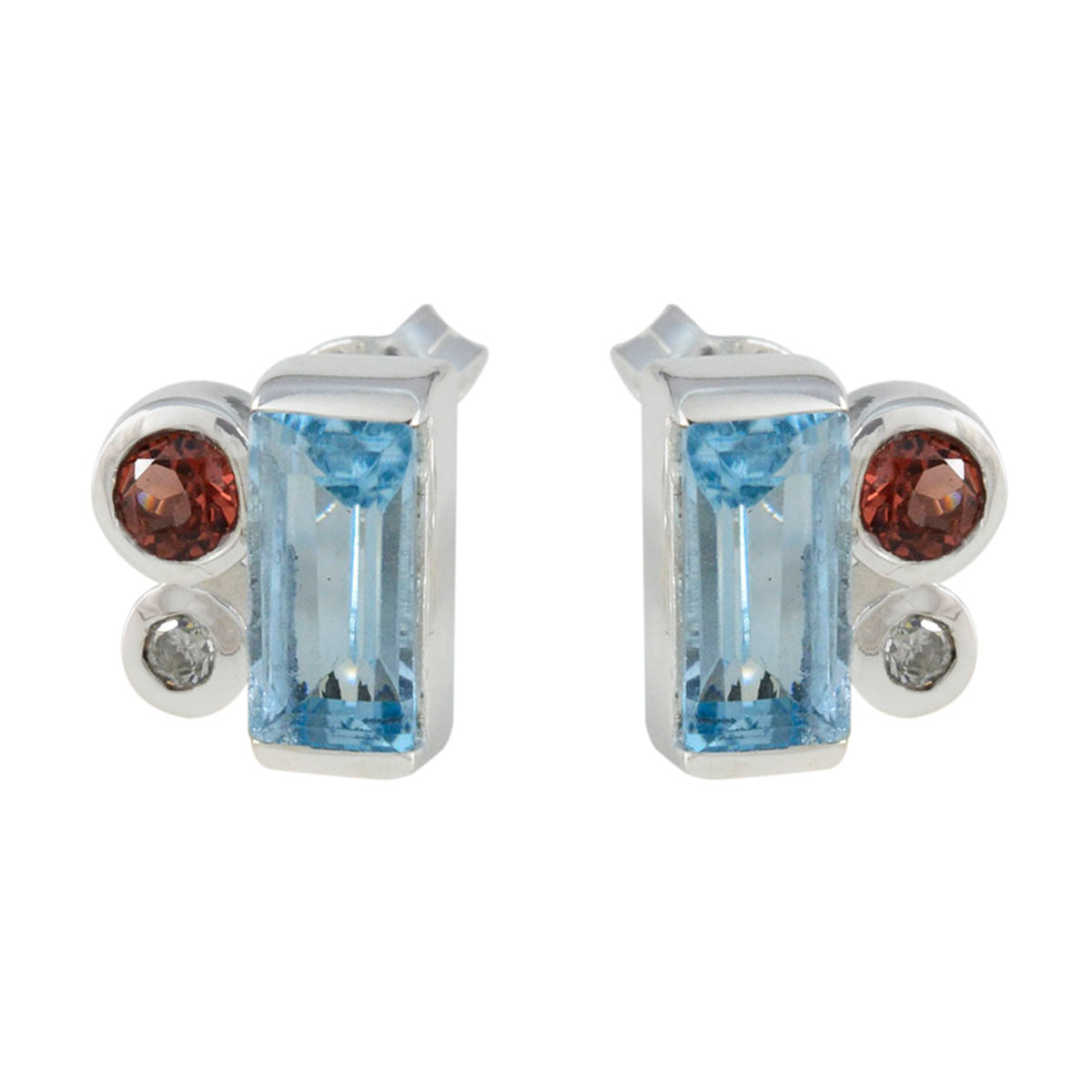 Maria Multicolor Trilogy Stud Earrings for Everyday Glam Multi multicolor Stud