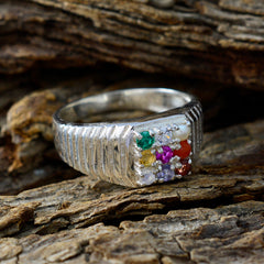Zazlle Navratna Fashion Ring India - Colorful Gemstone Design