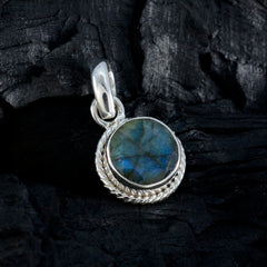 Patricia Gemstone Jewelry Round Pendant in Silver