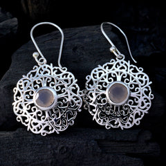 Natalie Pink Solitaire Dangle Earrings - Elegant Design