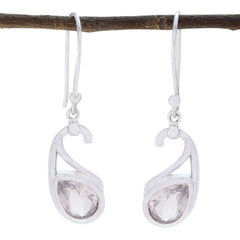 Olivia Pink Solitaire Dangle Earrings for Everyday Glam Rose Quartz Pink Dangle