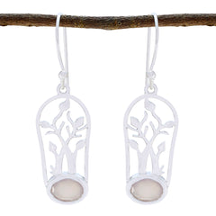 Sofia Pink Solitaire Dangle Earrings for Glam Style Rose Quartz Pink Dangle