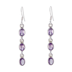 Chloe Purple Dangle Earrings - Elegant Fashion Jewelry Amethyst Purple Dangle
