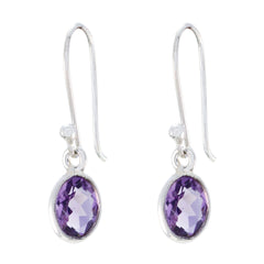 Micaela Purple Gemstone Dangle Earrings for Stylish Looks Amethyst Purple Dangle