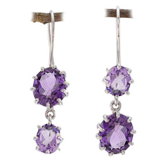 Wen Purple Gemstone Dangle Earrings for Everyday Elegance