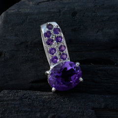 Tereza Purple Gemstone Pendant with Sparkling Accents