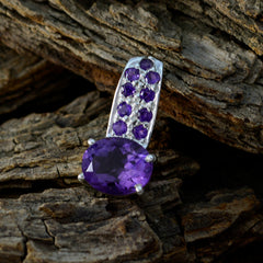Tereza Purple Gemstone Pendant with Sparkling Accents