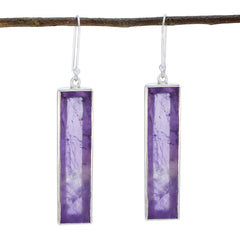 Mia Purple Solitaire Dangle Earrings for Everyday Glam Amethyst Purple Dangle