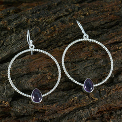 Sakura Purple Solitaire Dangle Earrings for Women