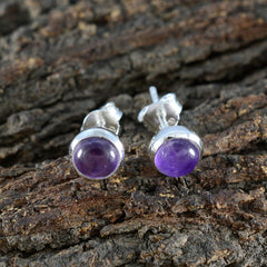 Mei Purple Solitaire Stud Earrings for Everyday Glam