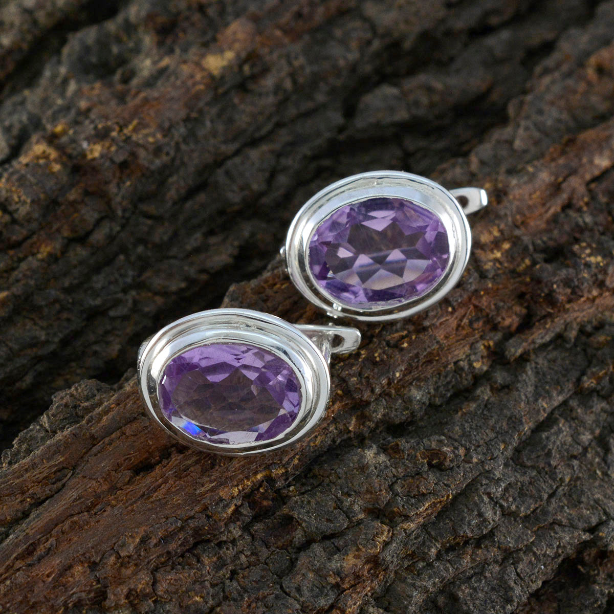 Yasmine Purple Solitaire Stud Earrings for Everyday Glam