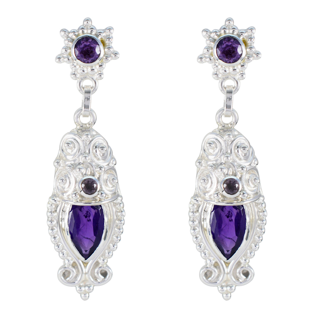 Natalie Purple Stud Earrings for Everyday Glam Amethyst Purple Stud