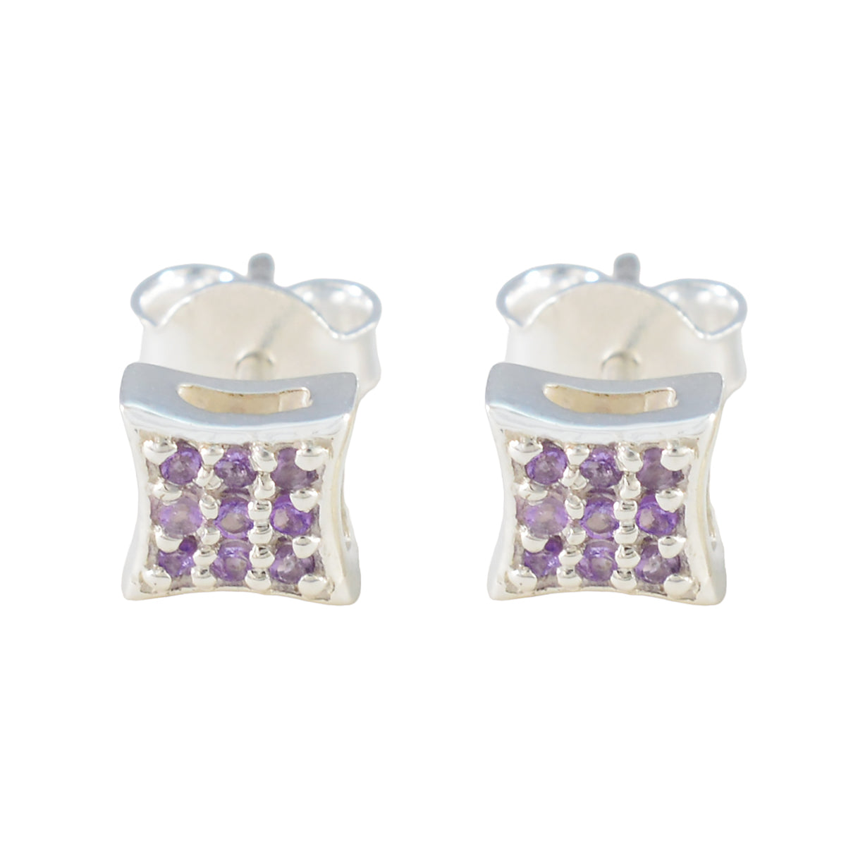 Valentina Purple Stud Earrings for Everyday Glam Amethyst Purple Stud
